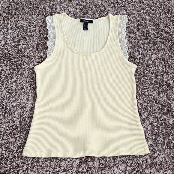 Forever 21 Tops Pastel Yellow Lace Tank Top Poshmark